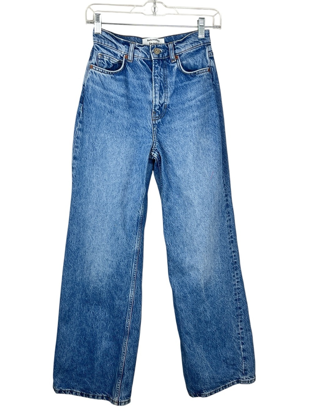 Reformation Cary High Rise Slouchy Wide Leg Jeans Colorado Blue